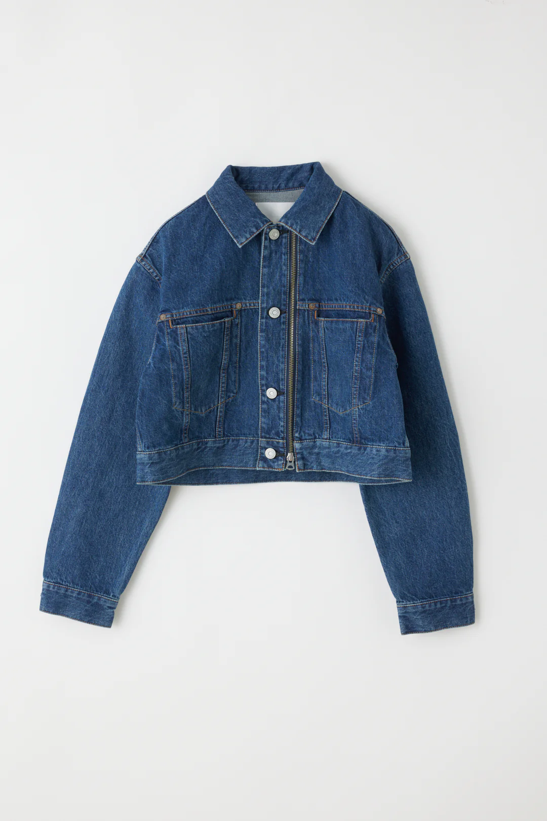 Enclave Cropped Denim Jacket in Dark Blue by Moussy at Deborah Kent's Boutique in South Tampa