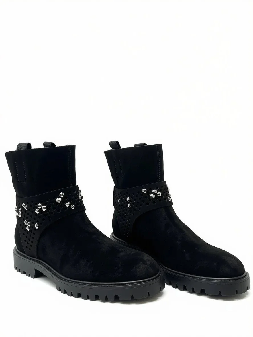 Sandor Crystal-Studded Suede Boot