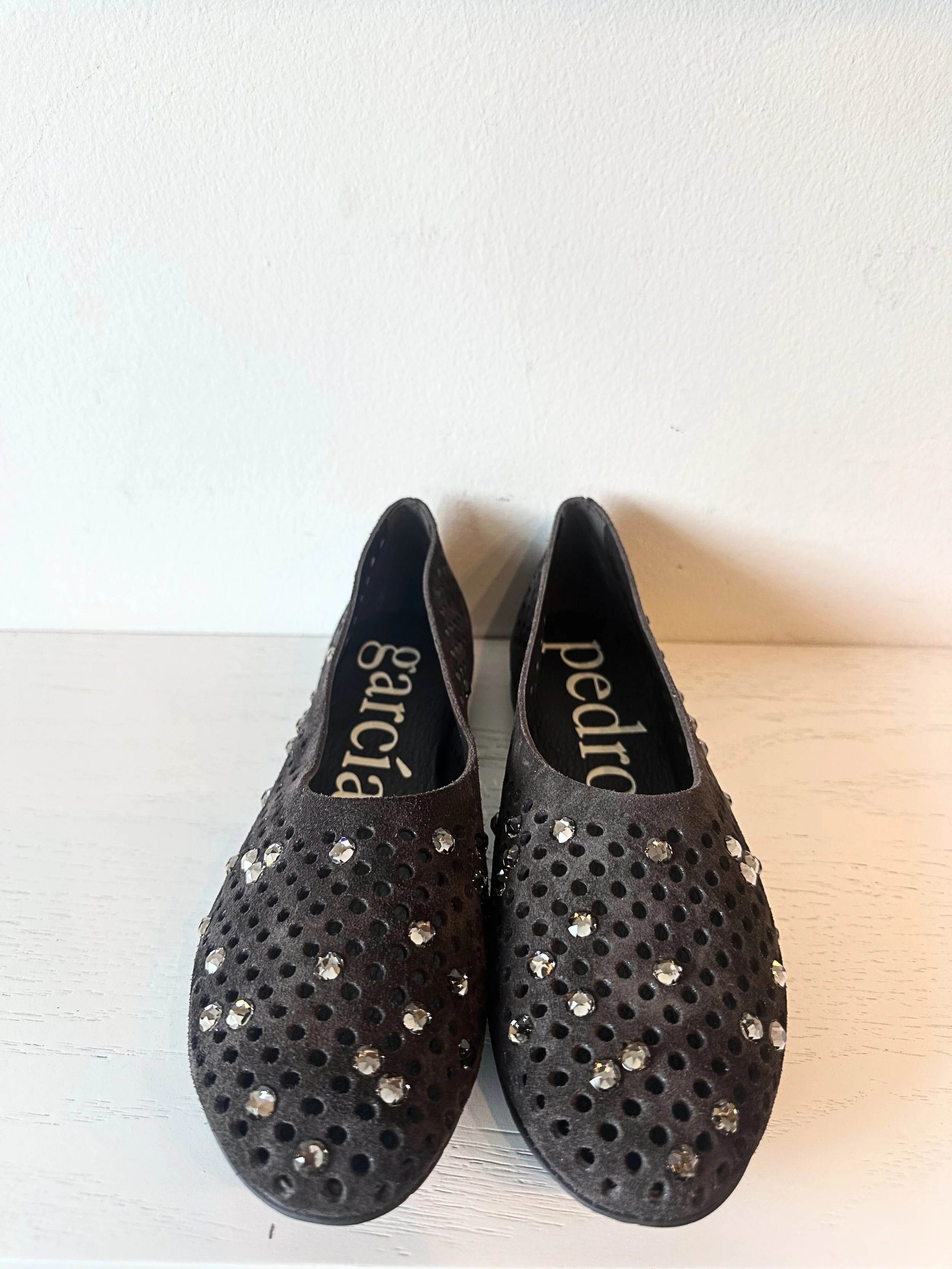 Ariane Bedazzled Perforated Ballet Flat