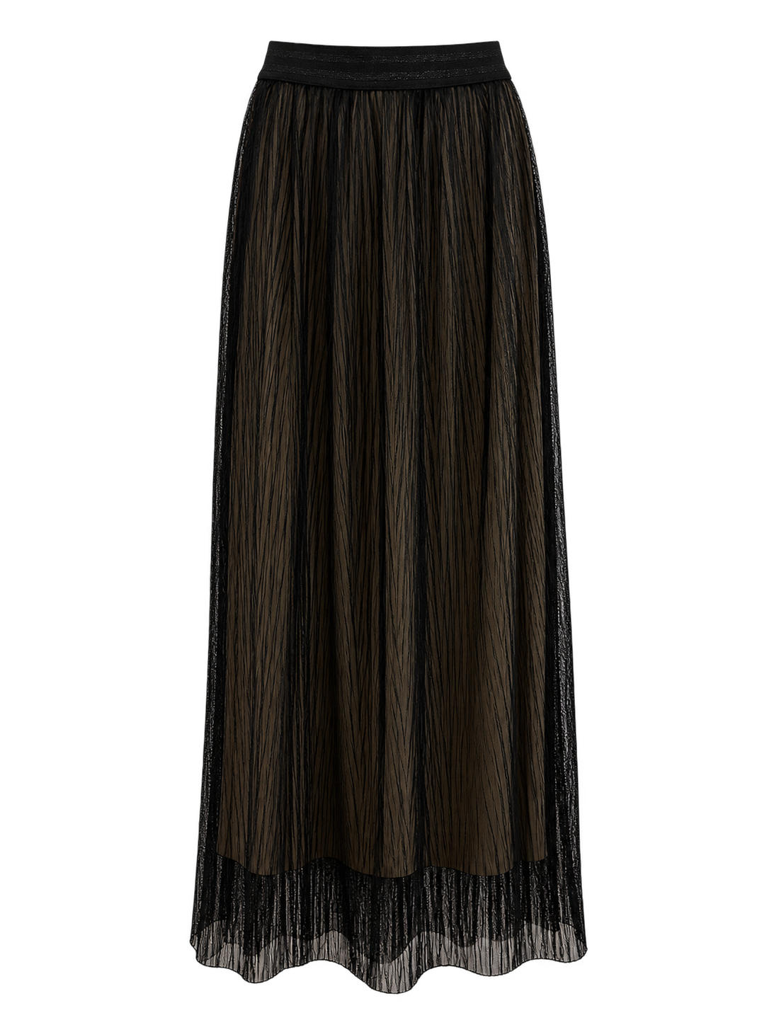 Luxury Black Sheer Pleated Skirt.png