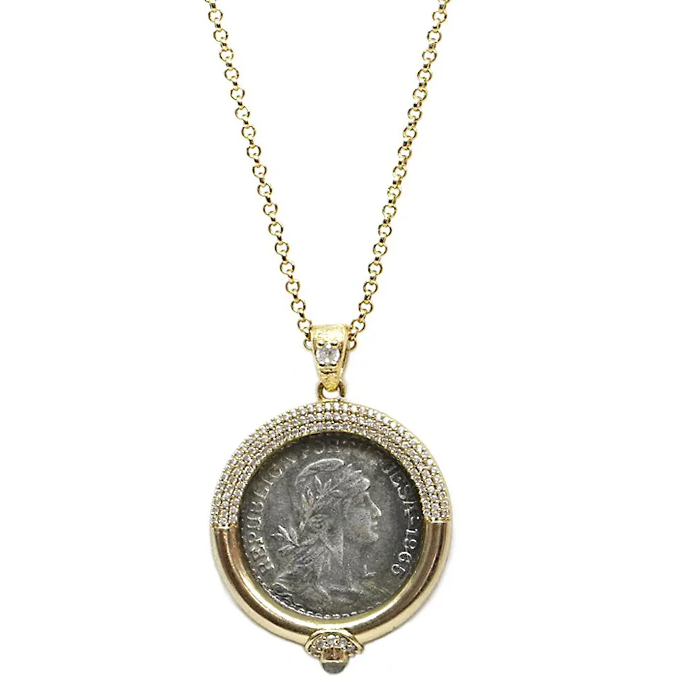 Gold Frame Gold Escudo Necklace