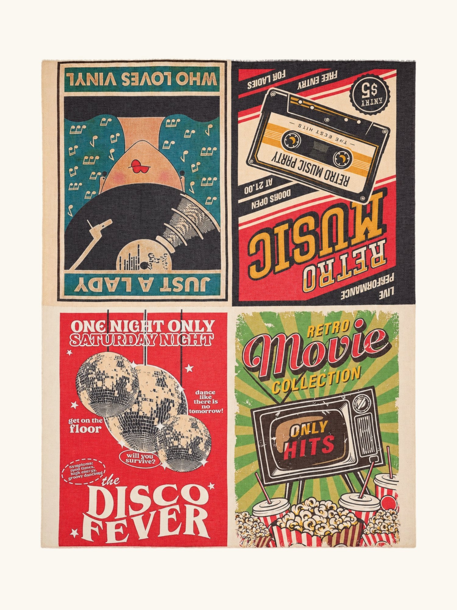Movie Vintage Print Stole