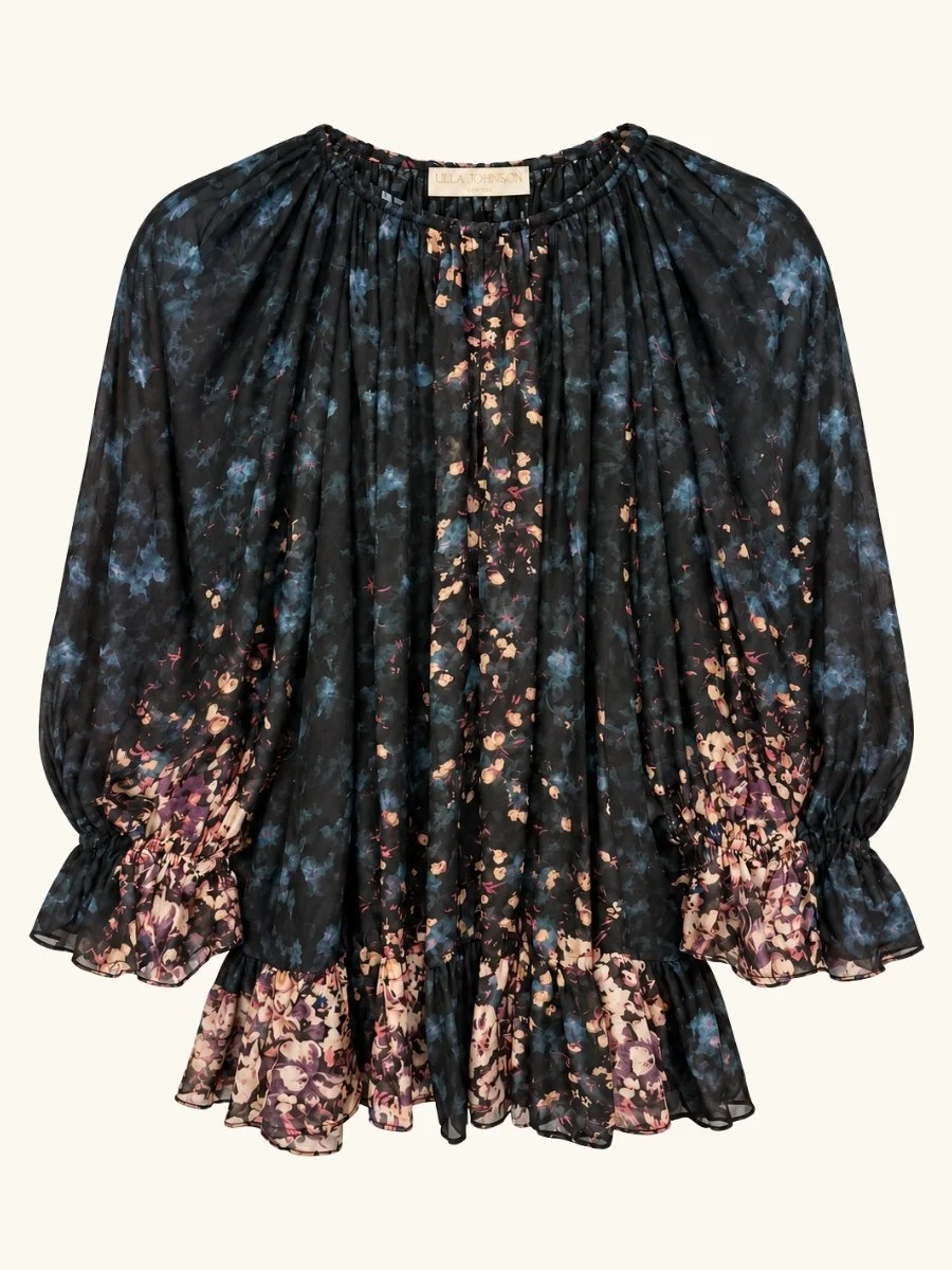 Elise Short Sleeve Silk Blouse