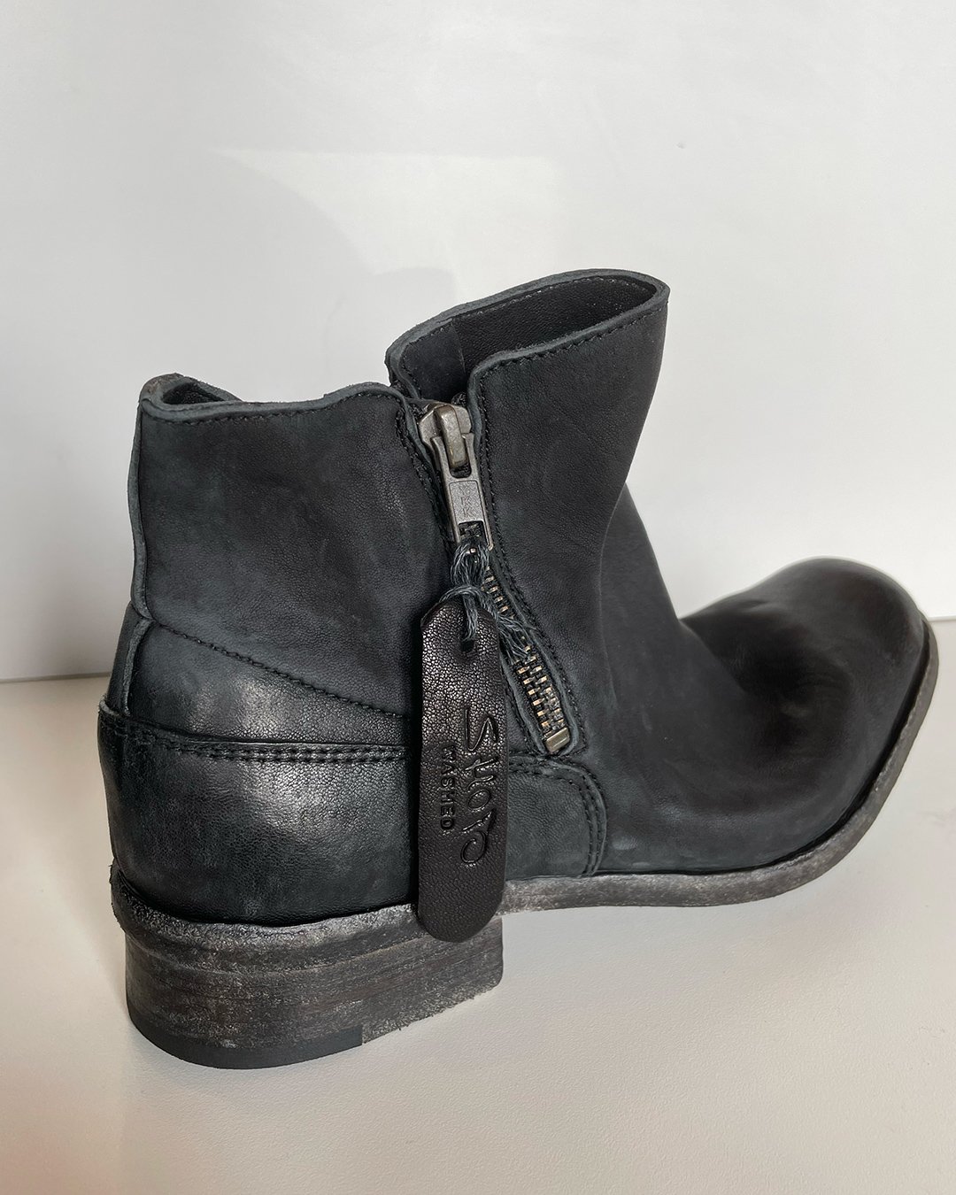 Double Zipper Ankle Boot in Black by Shoto at Deborah Kent's Boutique in South Tampa