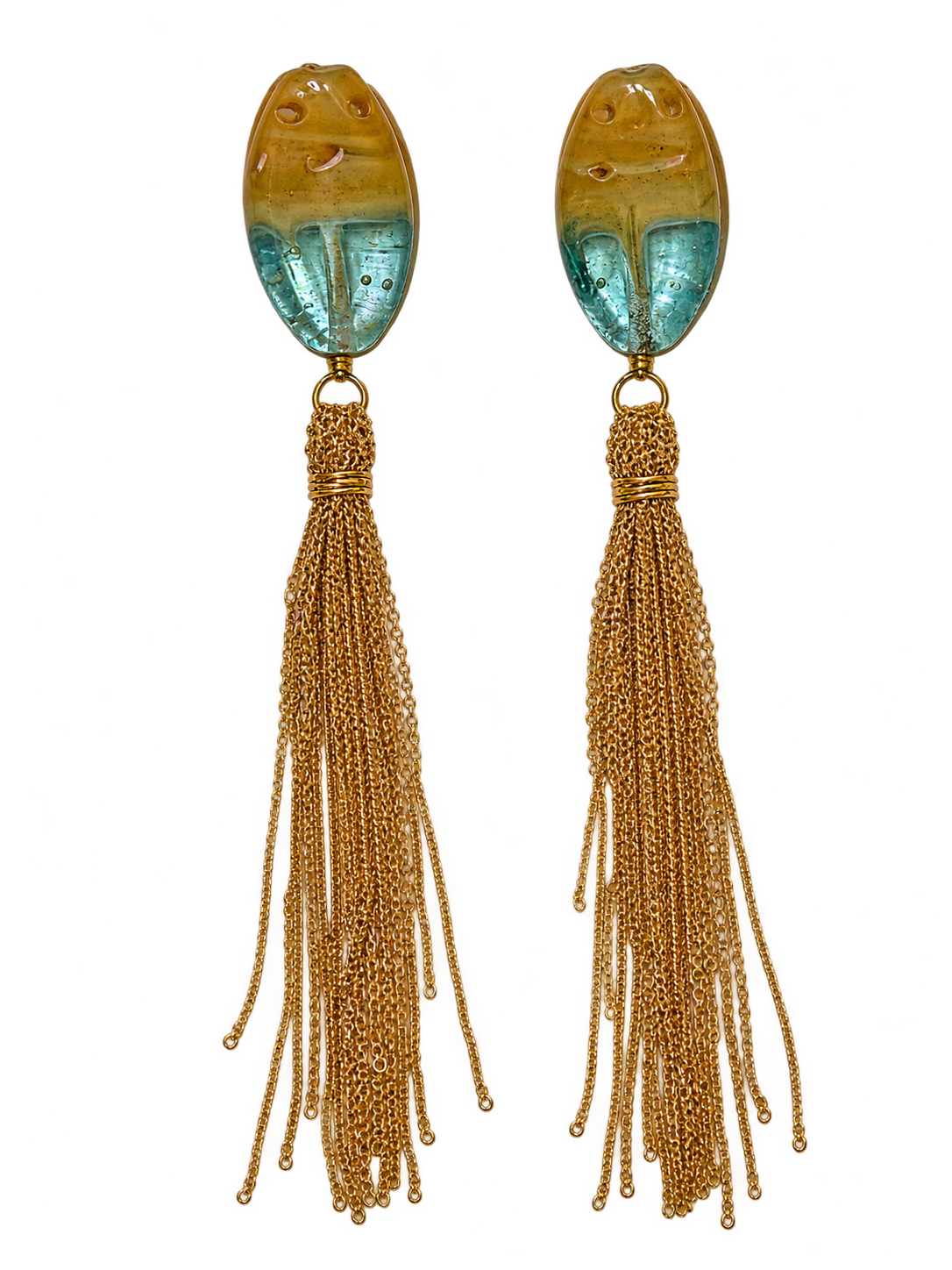 Fringe and Glass Earrings