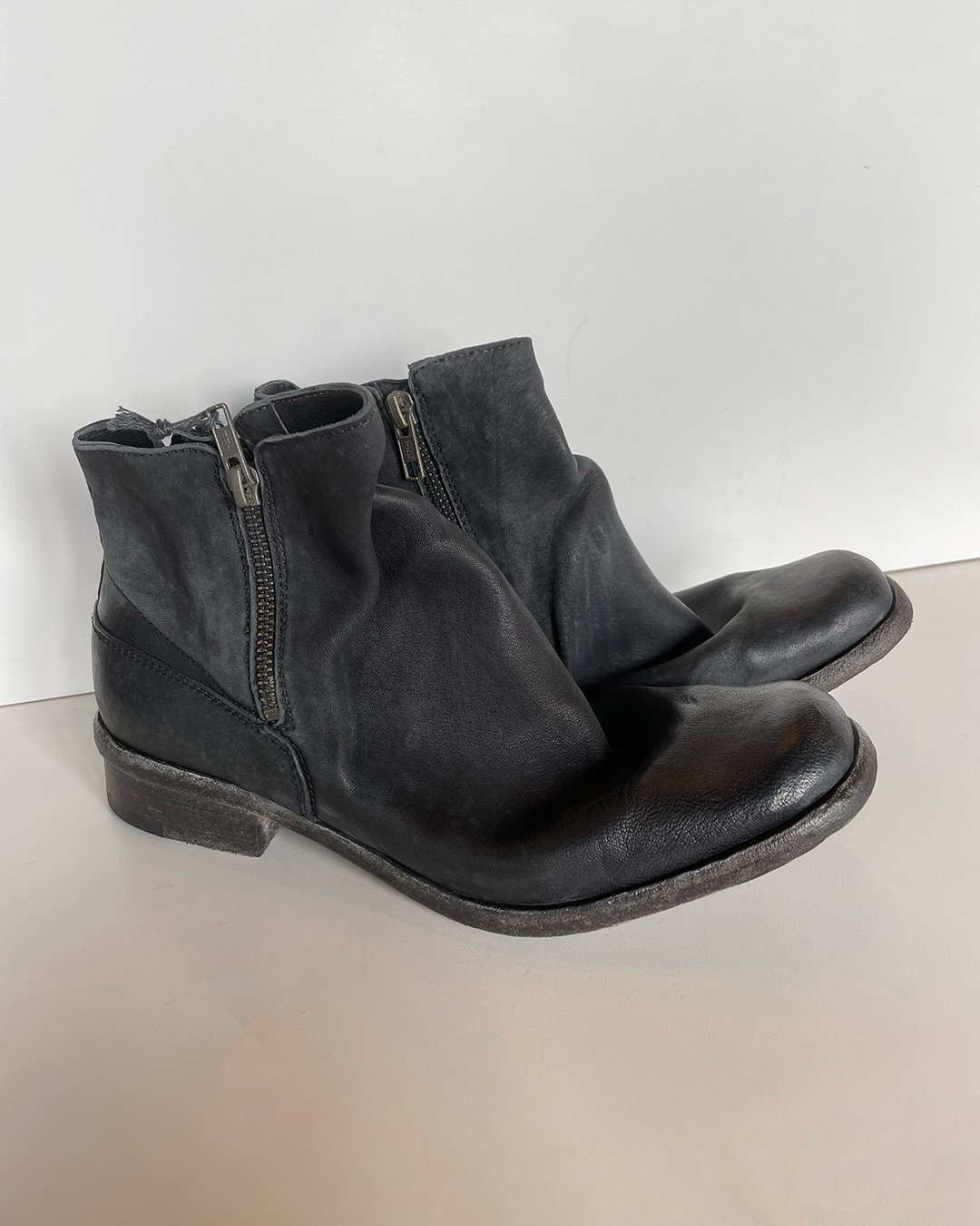 Double Zipper Ankle Boot in Black by Shoto at Deborah Kent's Boutique in South Tampa