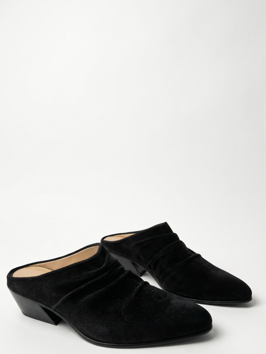 Helenka Ruched Suede Mule