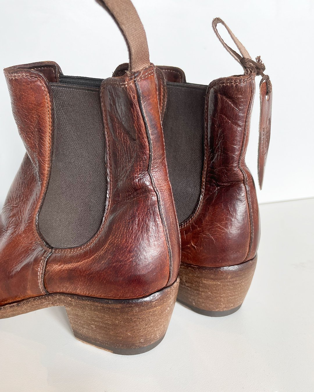 Burnished Leather Chelsea Boot in Brown by Shoto at Deborah Kent's Boutique in South Tampa