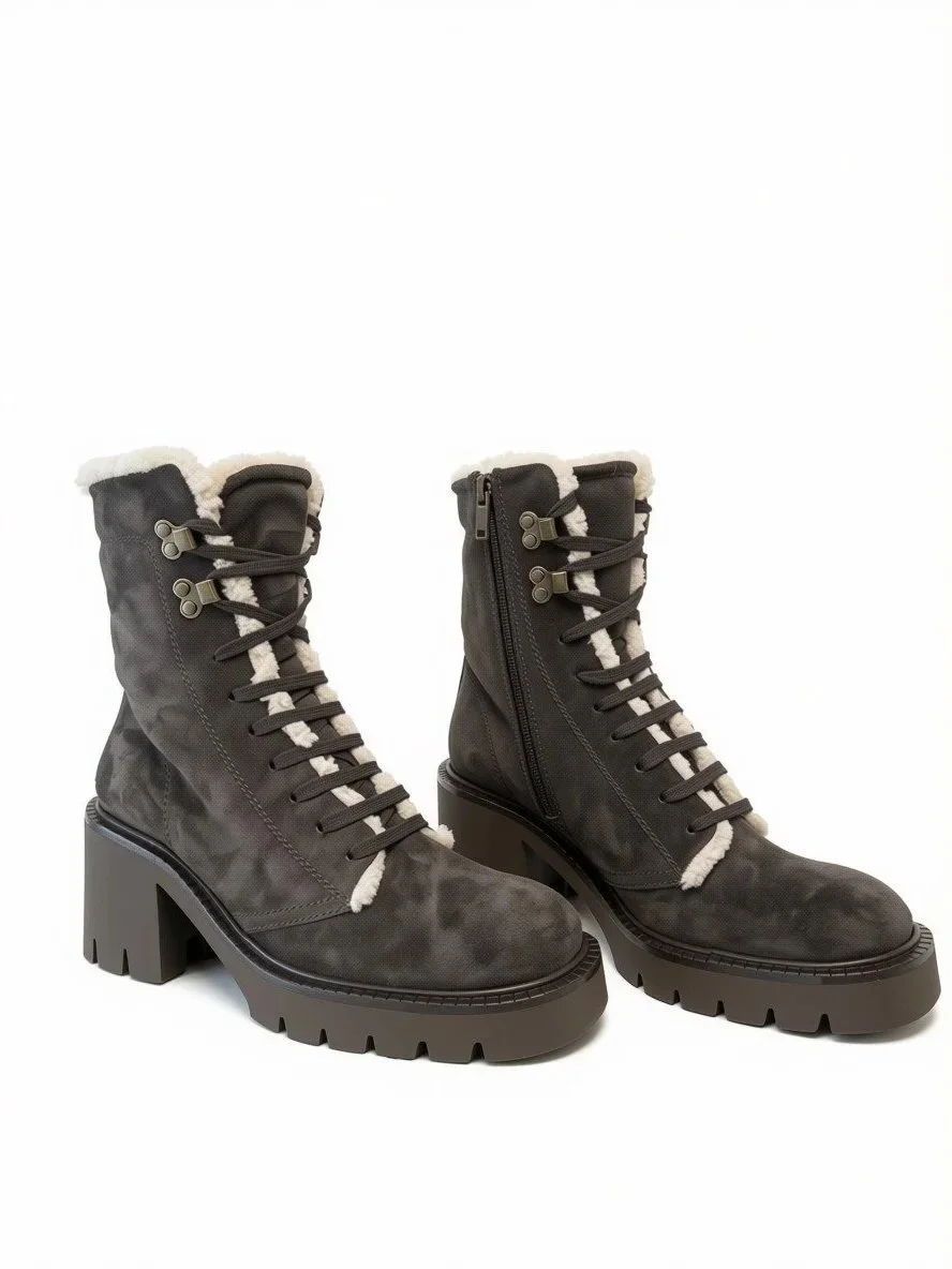 Zineta Shearling Lace-Up Boot