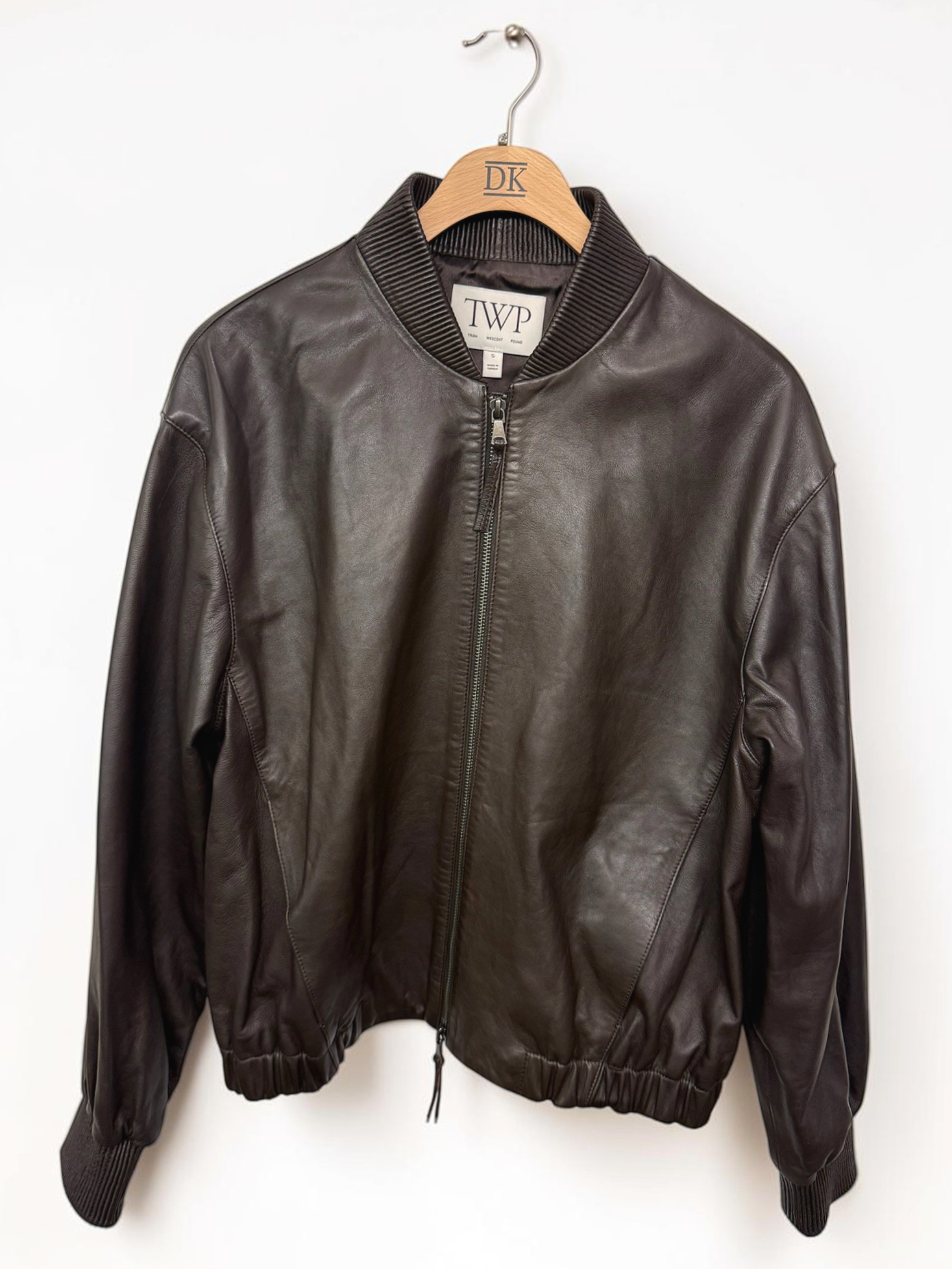 Bubble Hem Bomber Jacket in Dolce Leather