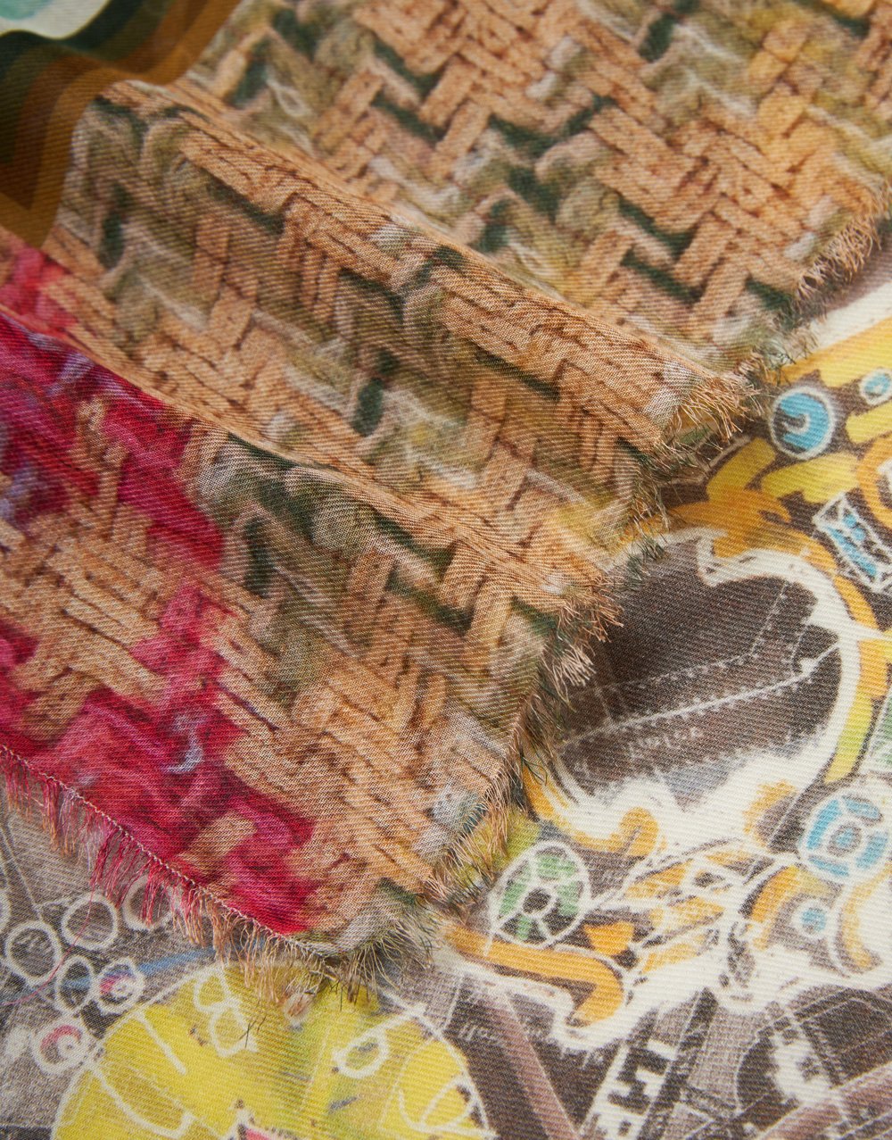 France Printed Square Cashmere Stole by Faliero Sarti at Deborah Kent's Boutique in South Tampa