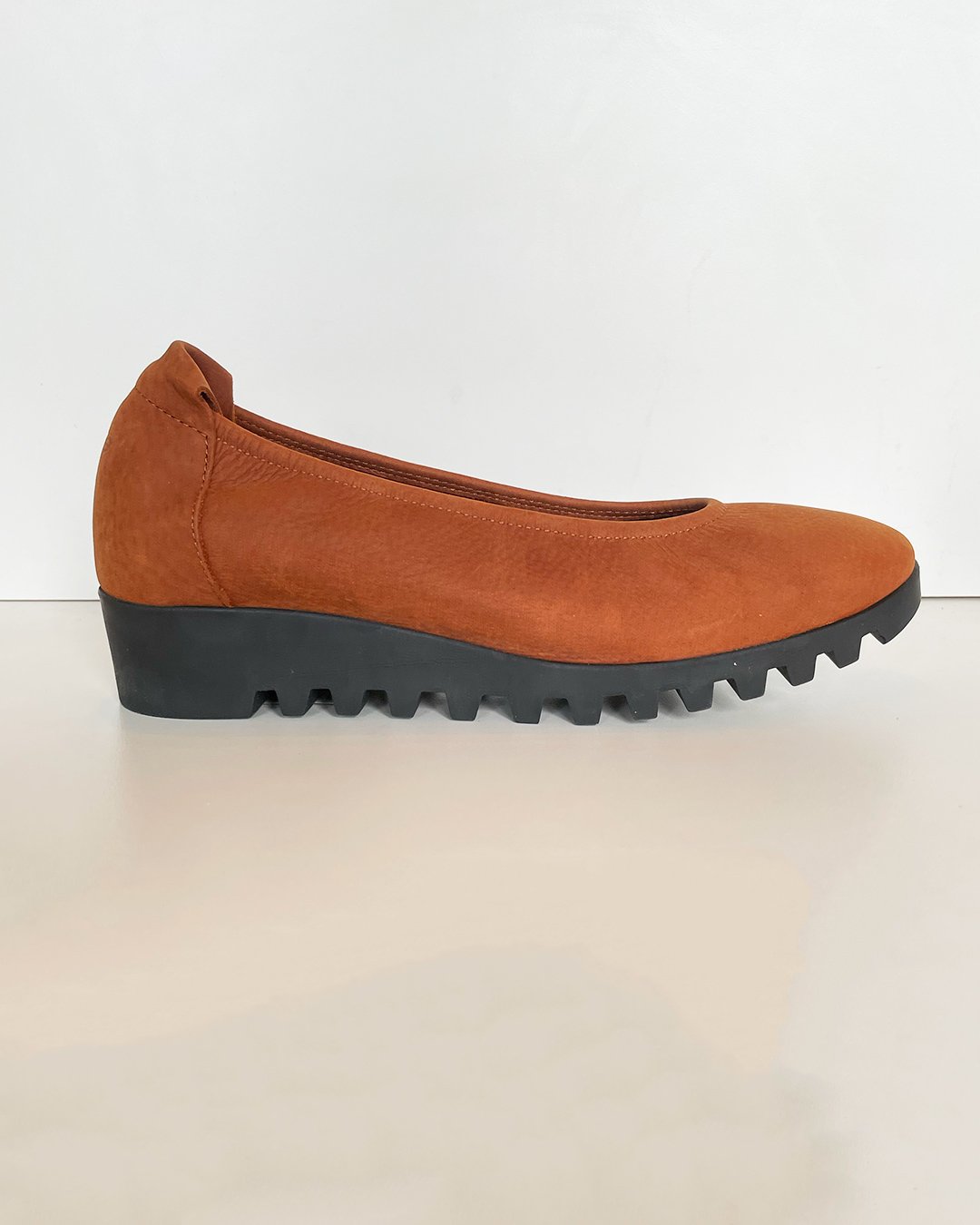 Lomiss Suede Ballet Flat in Havane by Arche at Deborah Kent's Boutique in South Tampa