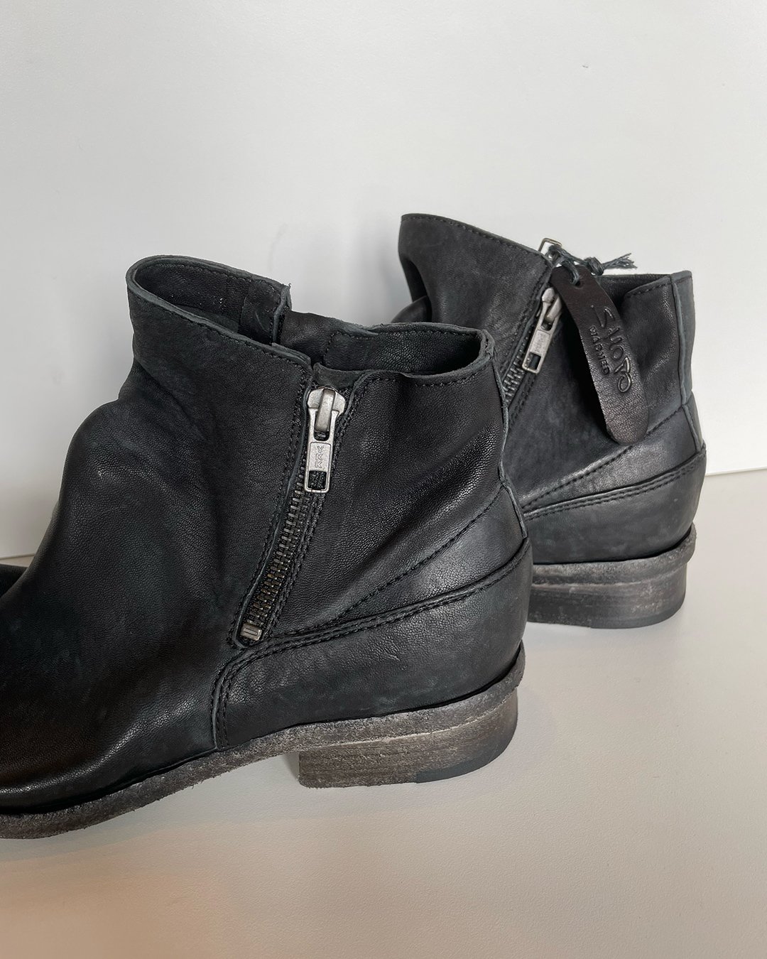Double Zipper Ankle Boot in Black by Shoto at Deborah Kent's Boutique in South Tampa