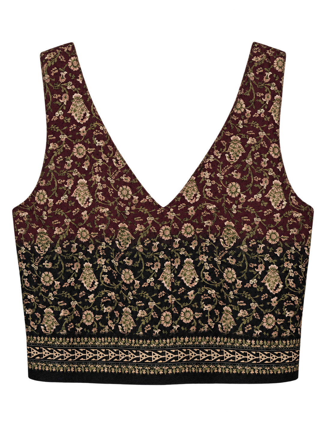 Burgundy paisley cropped top, back view.png