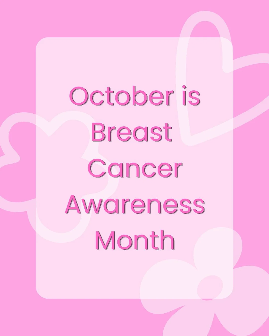 It's Breast Cancer Awareness Month. If you've never done a monthly self breast exam or it has been a while since you've done one, now is a good time to start. 

Many women in my family have had breast cancer, both of my sisters, an aunt, cousins. My 