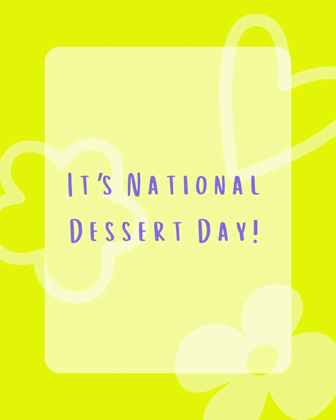 It's National Dessert Day!!!

To be honest, we don't order a lot of desserts when out. I do like to go get an ice cream after dinner sometimes. Technically, frozen custard... I like a good yellow cake with chocolate frosting. But anything with cinnam
