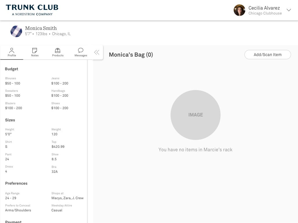 Appointment Flow - Open Sales Order: Integrating the IMP (Integrated Member Profile) for quick access to the customers' profile, notes, and products reference.
