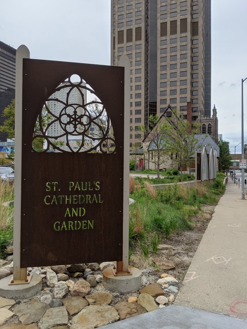 The labyrinth and rain garden at St. Paul's Cathedral