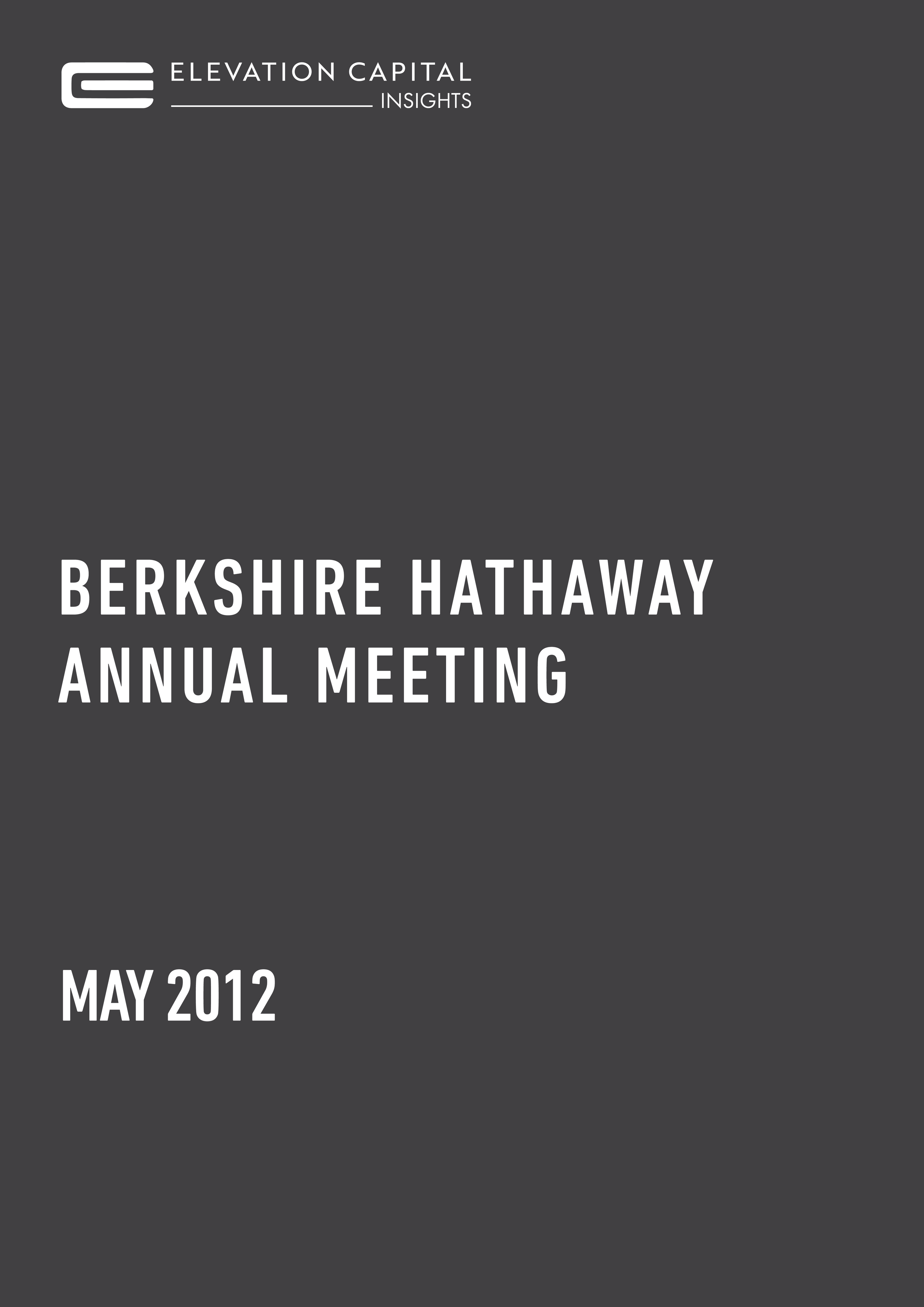 EC Insights - Berkshire Hathaway Annual Meeting
