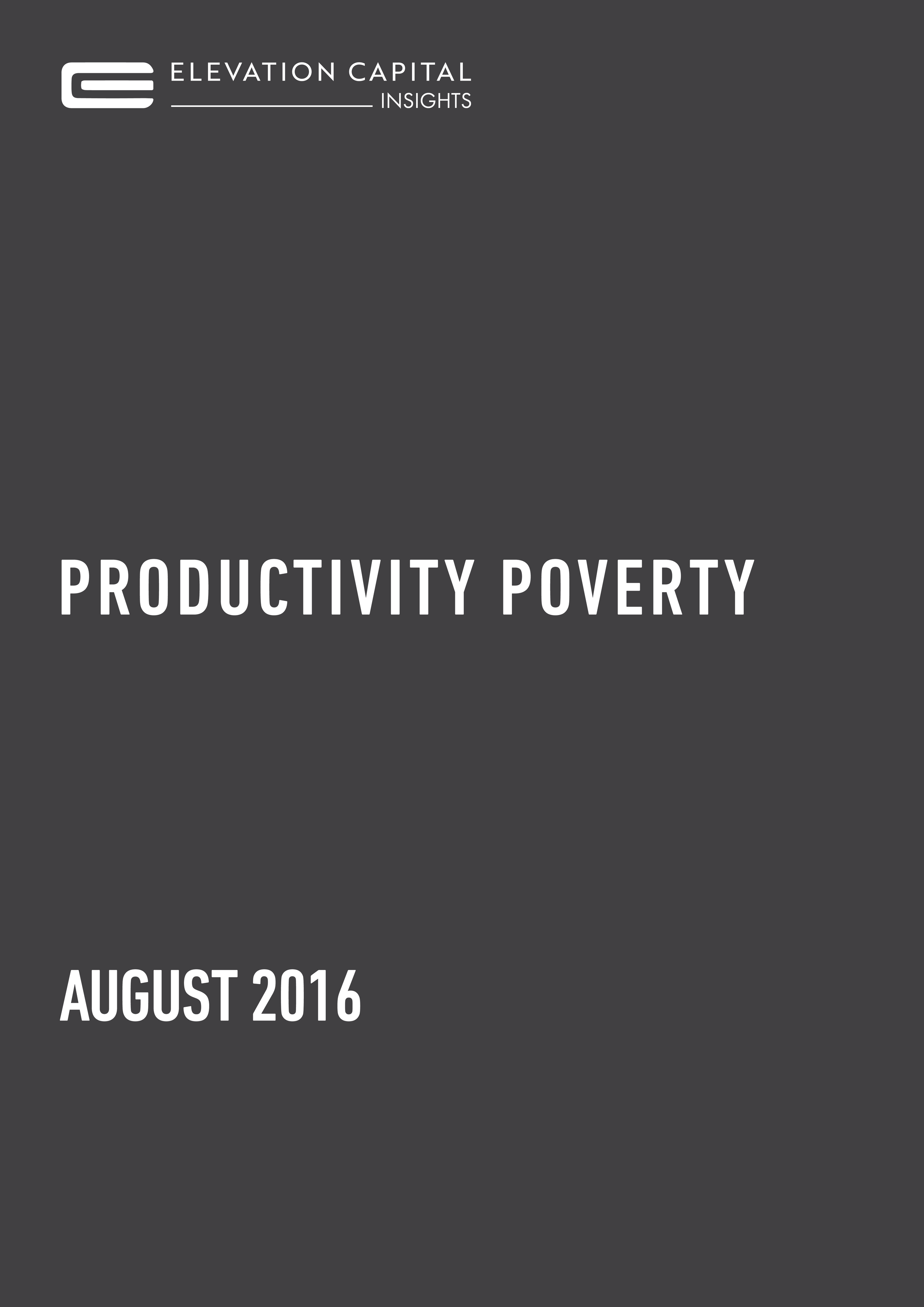 Productivity Poverty - August 2016