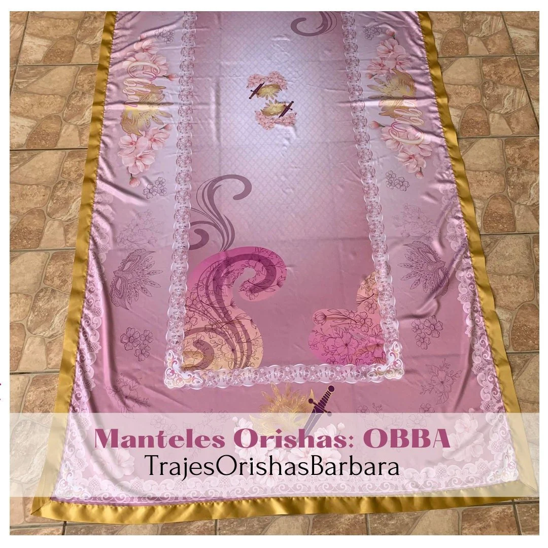 OBBA. Mantel para OBBA. Tamaño 125" de largo por 58 de ancho, para una mesa de 8 pies en satín estampado completo por sublimación.