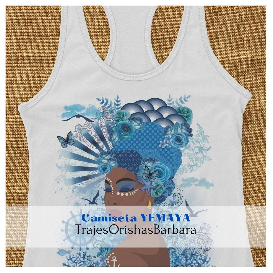 YEMAYA. Camiseta Yemaya/Camiseta sin mangas para mujer/Camiseta entallada/Cuello redondo/Tirantes deportivos /Jersey ligero de poliéster.