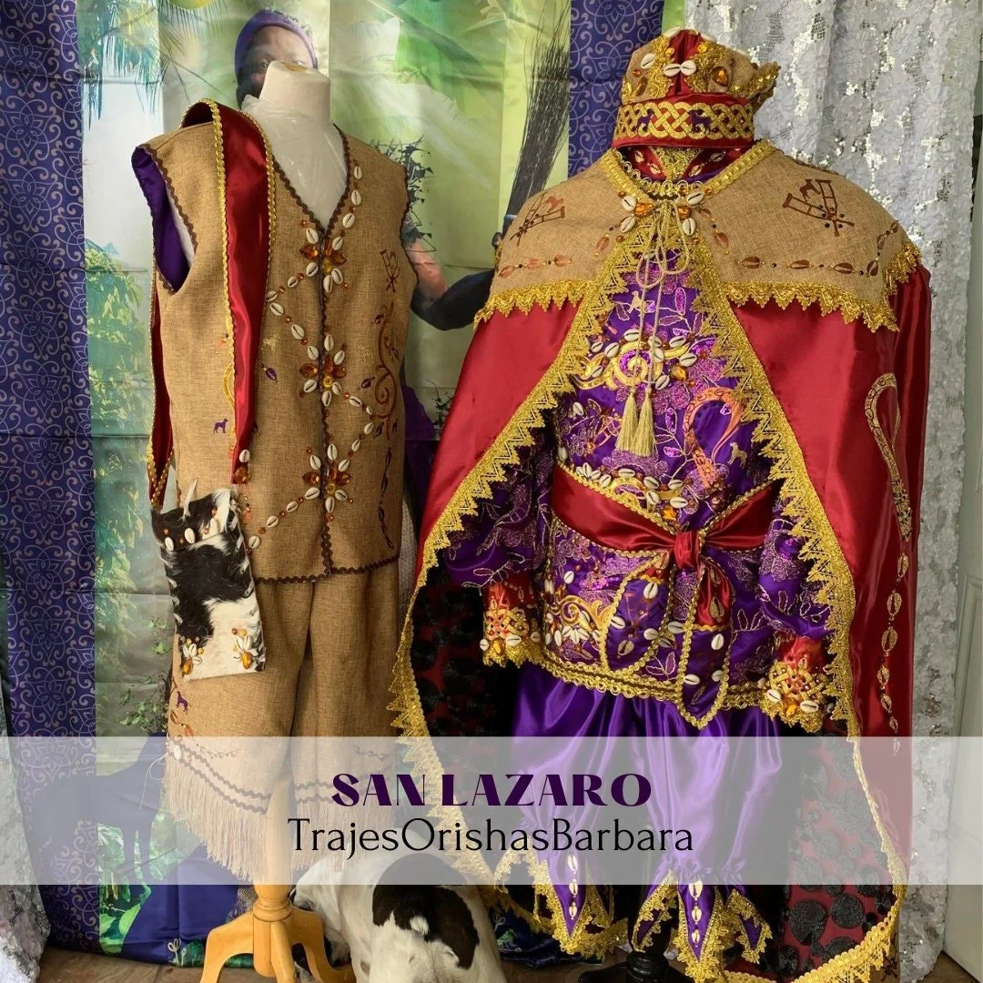 AZOWANO/Traje de gala para coronar San Lázaro/Traje de para San Lázaro/Azowano/Azojano/Ropa para ceremonias de San Lázaro/Ropa yoruba/ Miami