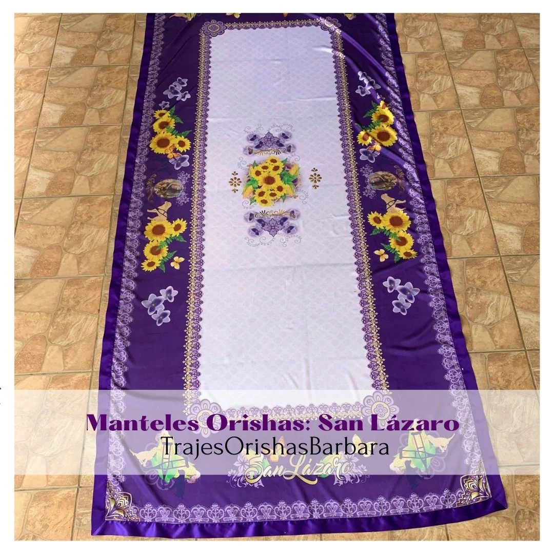 SAN LAZARO.Mantel para San Lazaro.Tamaño 125 pulgadas largo x 58 de ancho, para una mesa de 8 pies, satín estampado completo por sublimación
