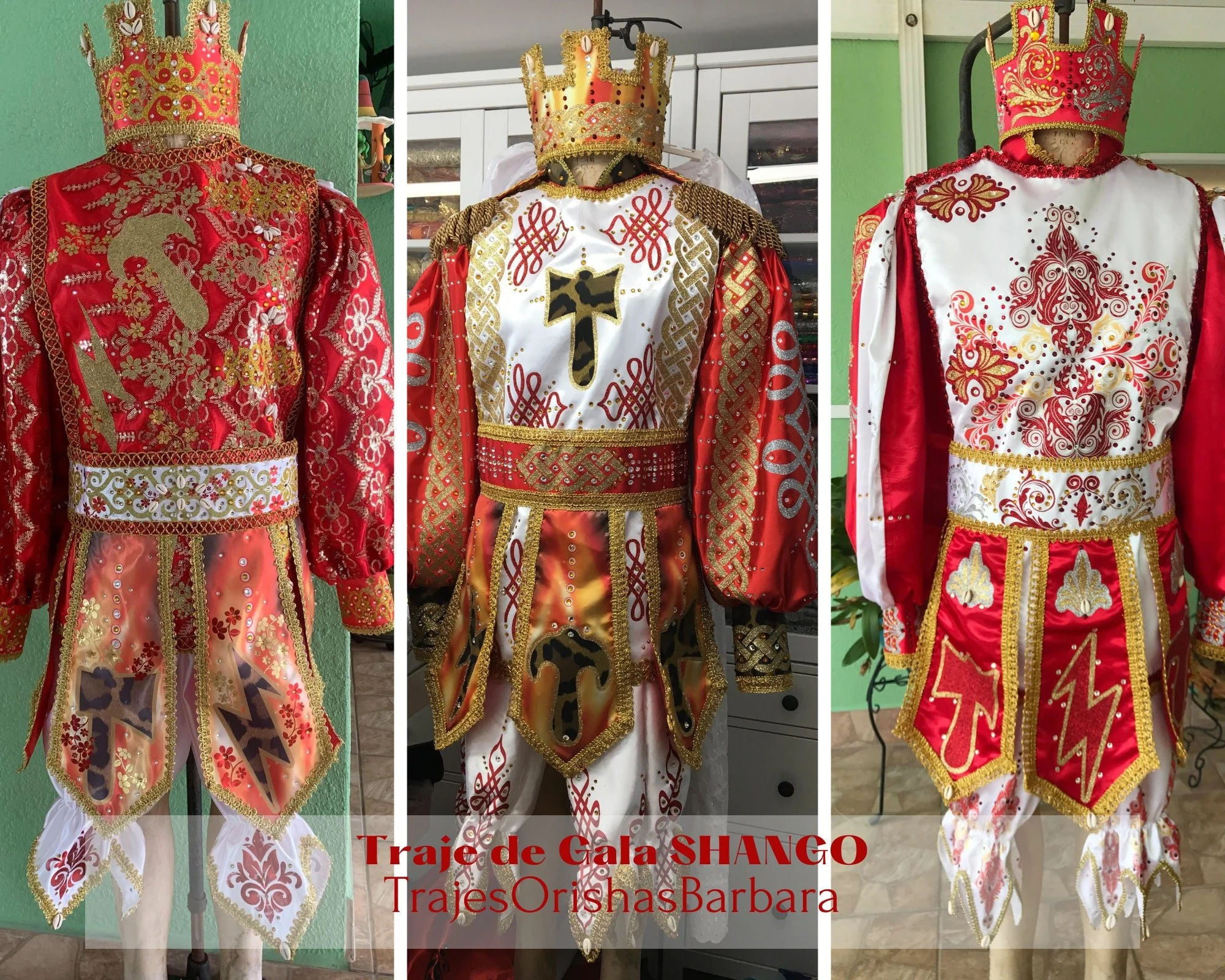 Traje de gala Shango/Trajes de Shango/Shango Costume/ Traje de gala para Shango/Ropa de Shango.