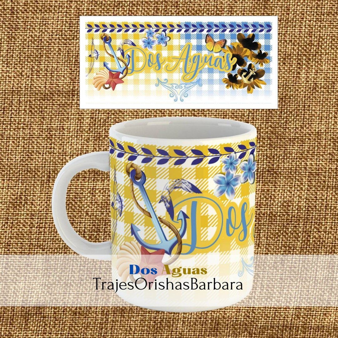 DOS AGUAS/Taza Dos Aguas/ Mug 11 Oz/Special Gift/Ceramic /Microwave and Dishwasher Safe /Lead Free/ Handmade/ MadeinUSA.