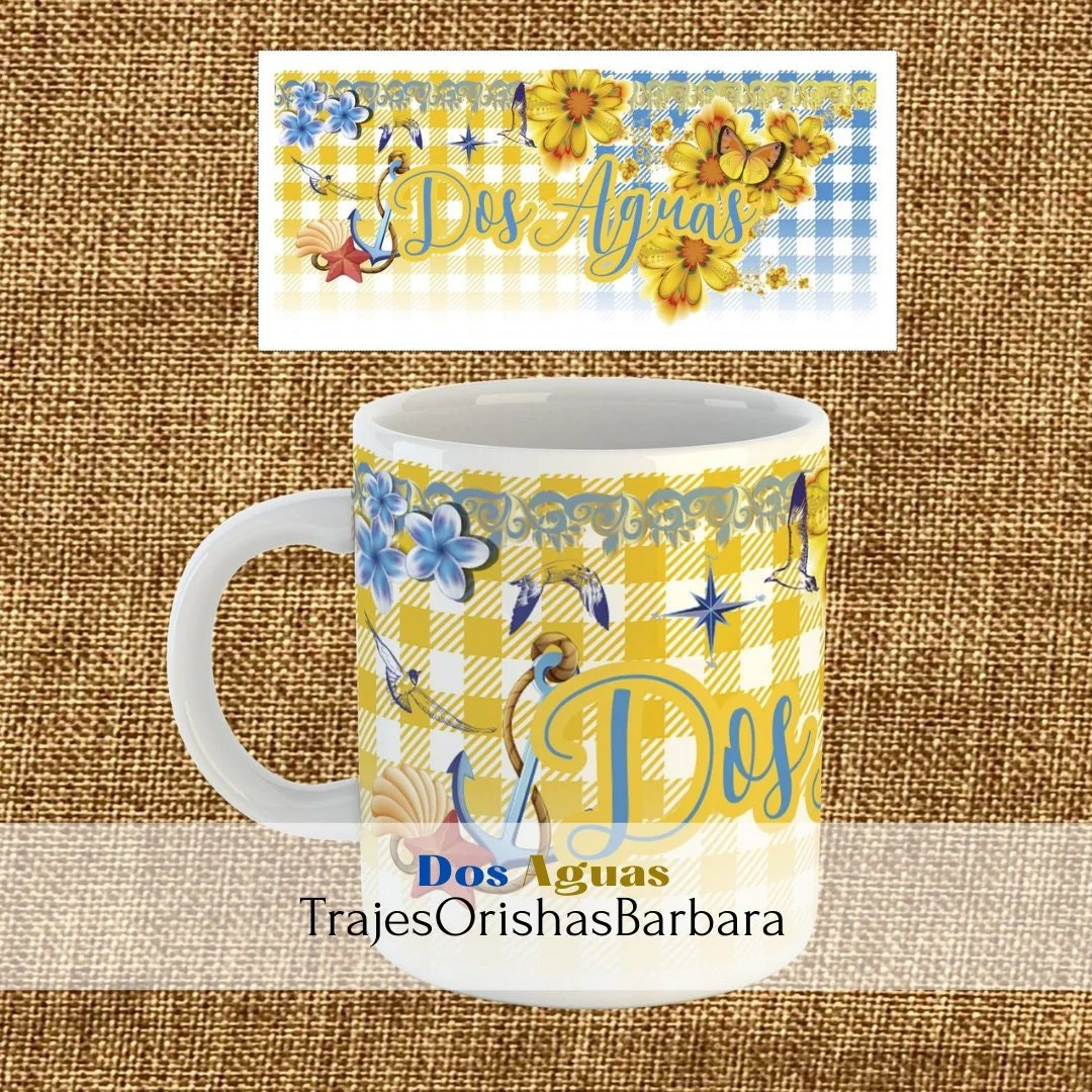 DOS AGUAS/Taza Dos Aguas/ Mug 11 Oz/Special Gift/Ceramic /Microwave and Dishwasher Safe /Lead Free/ Handmade/ MadeinUSA.