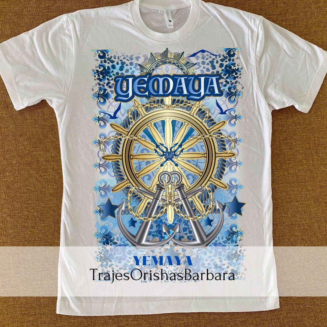 Yemaya/Marinero Camiseta de YEMAYA para hombre/Camiseta de manga corta para YEMAYA/Sublimación/Made in MIAMI