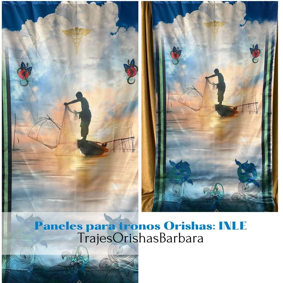 INLE/Paneles para trono de INLE/Paneles decorativos de pared/Paneles Orishas para decorar. Tamaño de 110 pulgadas por 57 pulgadas/Miami