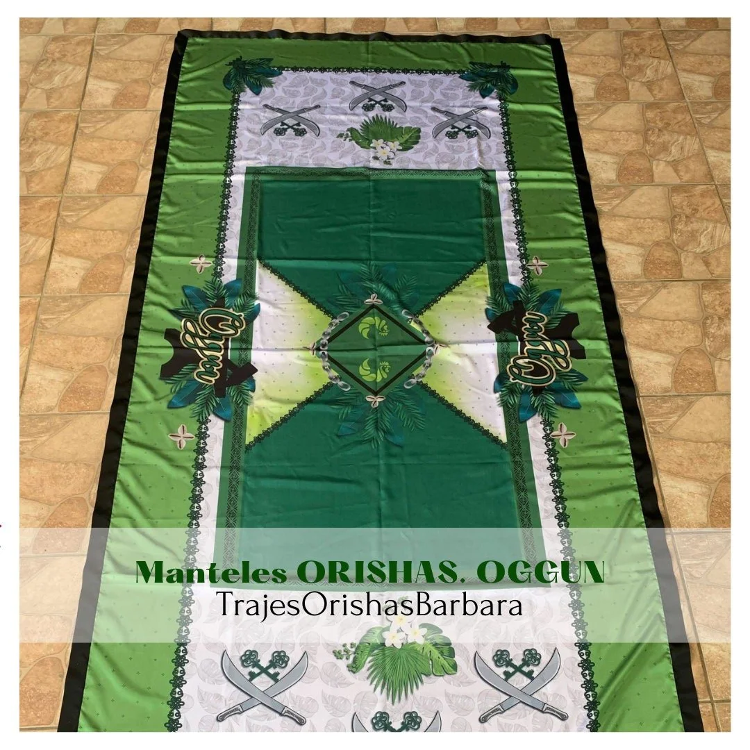 OGGUN. Mantel para OGGUN. Tamaño 125 pulgadas de largo por 58 de ancho, para una mesa de 8 pies en satín estampado completo por sublimación.