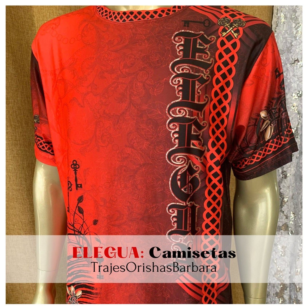 ELEGUA Animal Print/Camiseta de hombre/Manga corta/Edo full print por sublimación/ 96 Poliéster, 4 Spandex/Tacto seda/Made in Miami