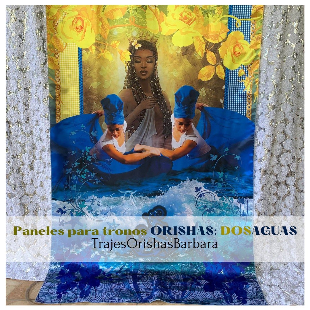 DOSAGUAS/Paneles para trono DOSAGUAS/Paneles decorativos de pared/Paneles Orishas para decorar. Tamaño de 110 pulgadas por 57 pulgadas/Miami