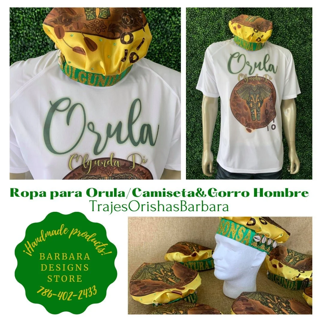 Orula/Ropa de Orula para hombre. Conjuntos de gorro y camiseta de manga corta para Orula