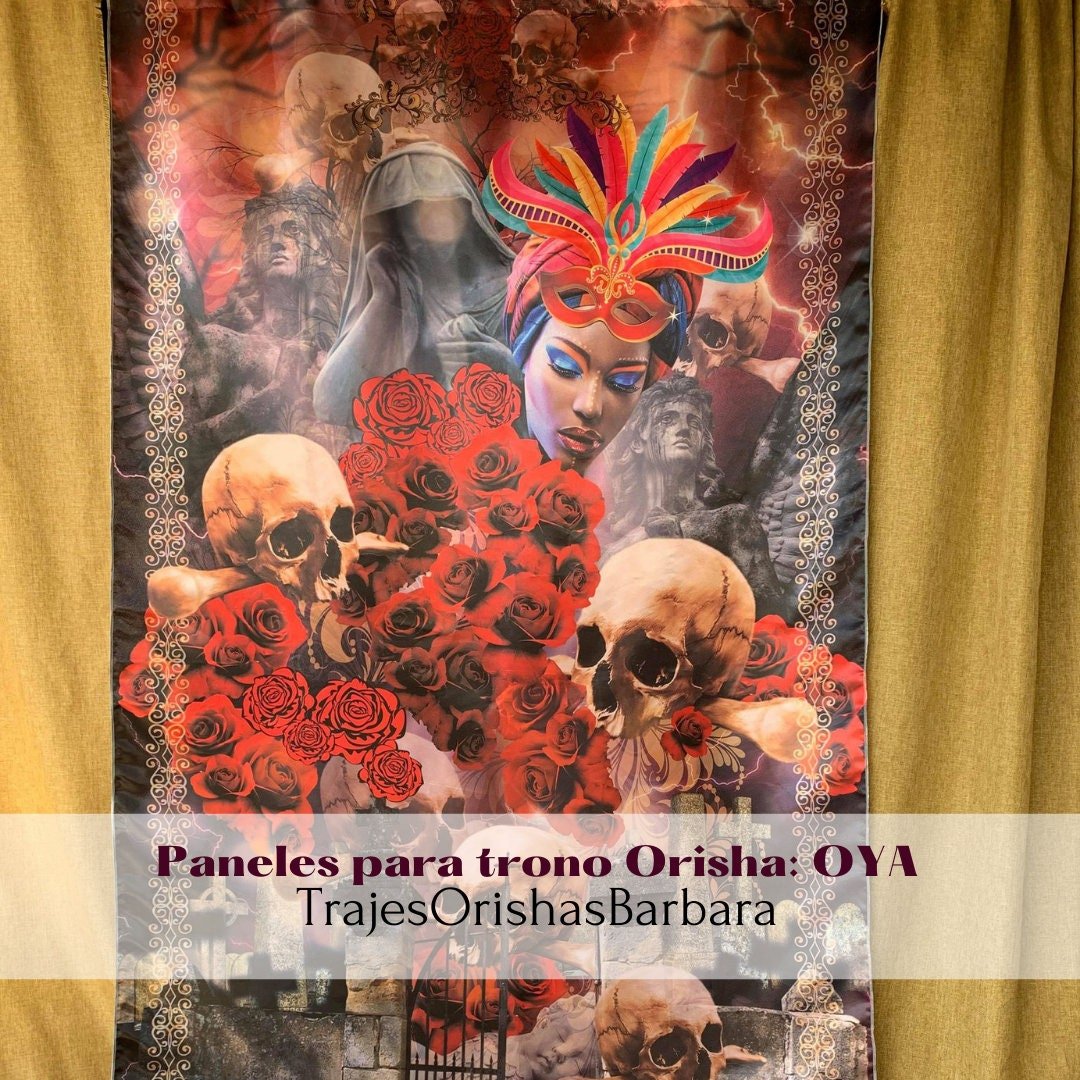 OYA GUERRERA. Paneles para trono de OYA/Paneles decorativos de pared. Paneles Orishas para decorar. Tamaño de 110 por 57 pulgadas