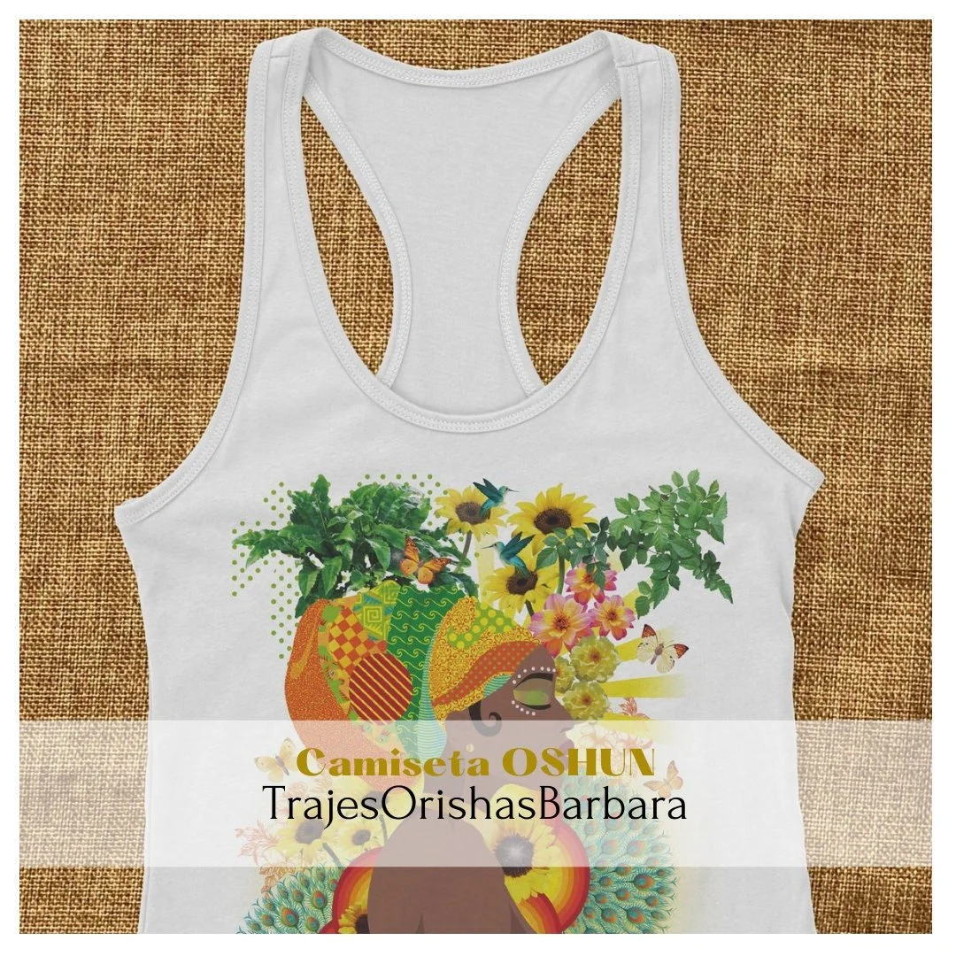 OSHUN. Camiseta Oshun/Camiseta sin mangas para mujer/Camiseta entallada/Cuello redondo/Tirantes deportivos /Jersey ligero de poliéster.