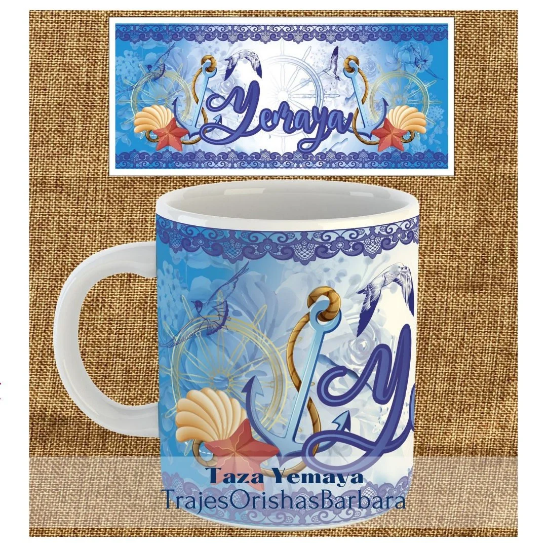Yemaya/Taza Yemaya/ Mug 11 Oz/Special Gift/Ceramic /Microwave and Dishwasher Safe /Lead Free/ Handmade/ MadeinUSA.