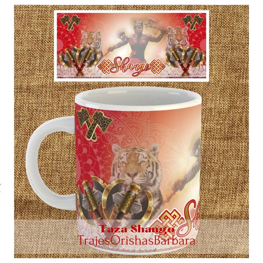 Shango/Taza Shango/ Mug 11 Oz/Special Gift/Ceramic /Microwave and Dishwasher Safe /Lead Free/ Handmade/ MadeinUSA.