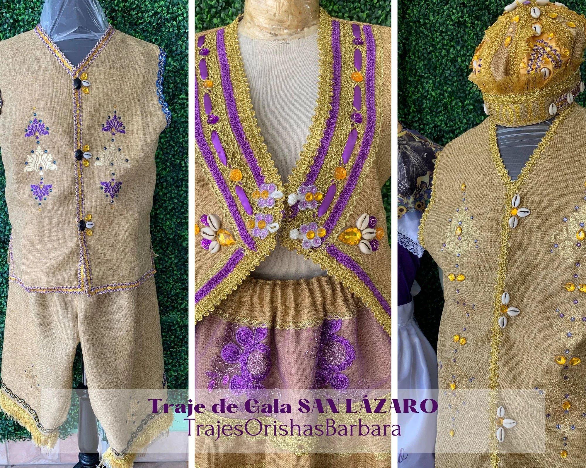 Traje de gala San Lázaro/Babalú Ayé/Trajes San Lazaro/ Babalú Ayé Costume/ San Lazaro costume.