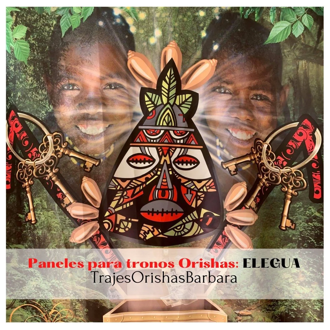 ELEGUA NIÑOS. Paneles para trono de ELEGUA. Paneles de pared. Paneles Orishas para decorar. Tamaño de 110 pulgadas por 57 pulgadas
