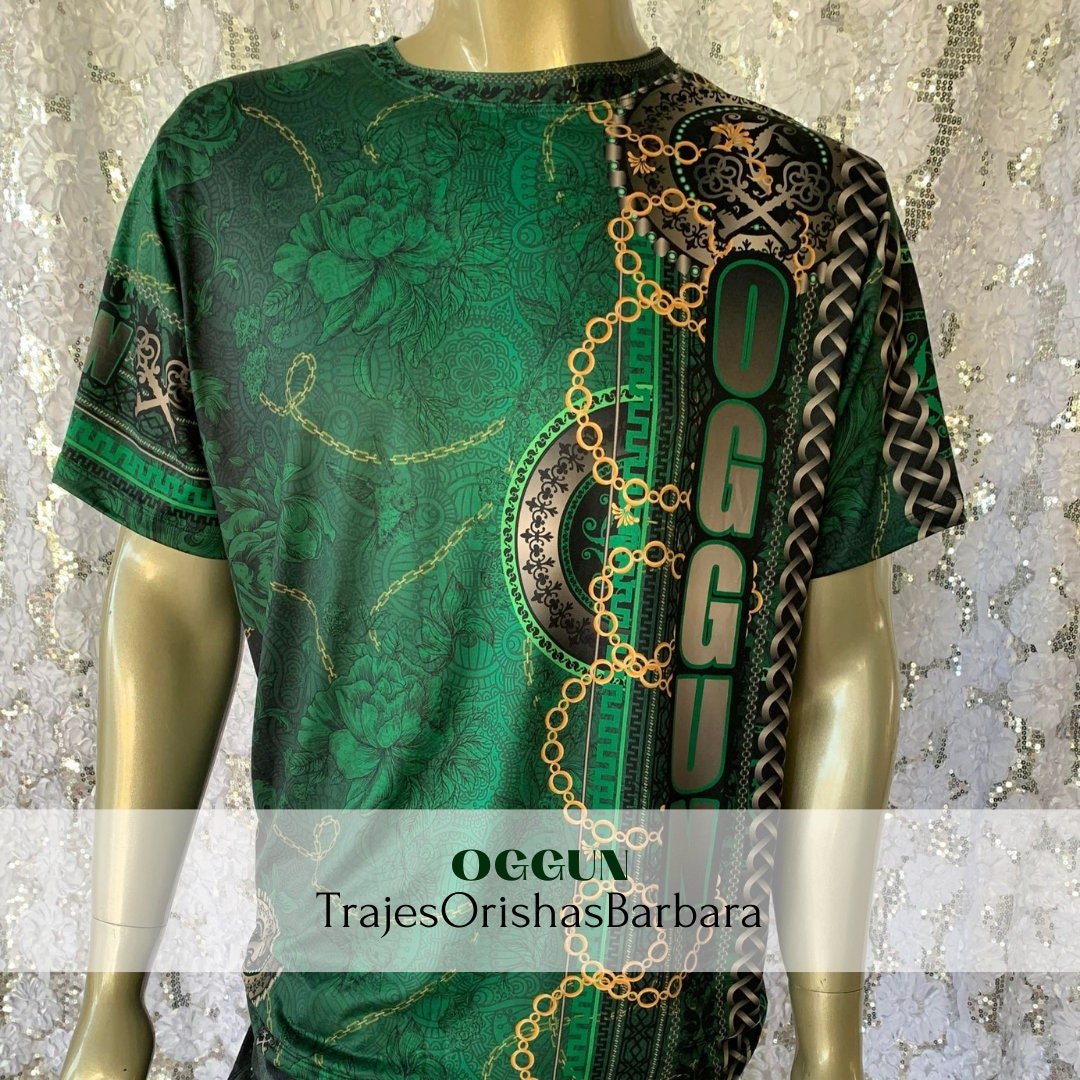 OGGUN/Ogun/Camiseta de hombre/Manga corta/Estampado full print  sublimación/Composición 96 Poliéster, 4 Spandex/Tacto seda/Made in Miami