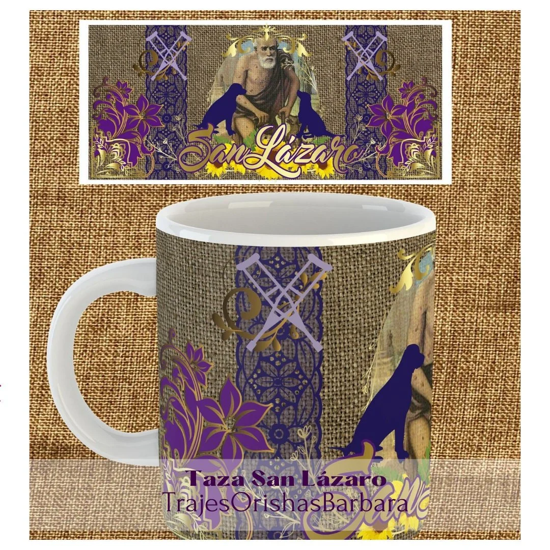 San Lázaro/Taza San Lázaro/ Mug 11 Oz/Special Gift/Ceramic /Microwave and Dishwasher Safe /Lead Free/ Handmade/ MadeinUSA.