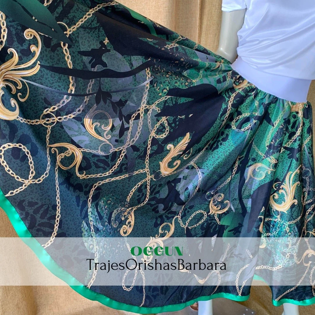 OGGUN/ Saya para mujer/ Estampada con motivos de OGGUN/ Estampado por sublimacion/Full print/Miami
