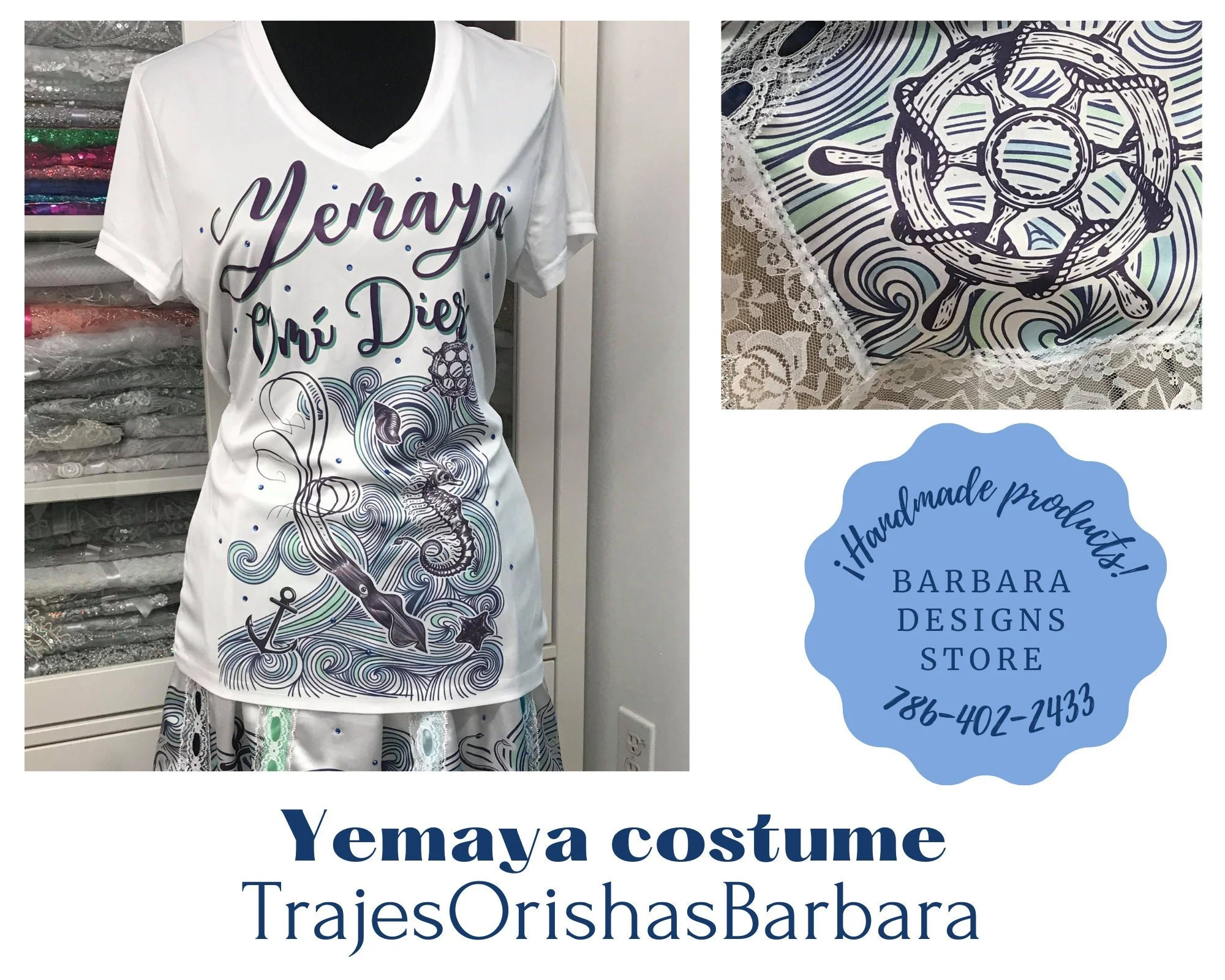 Yemaya: Conjunto Yemaya de camiseta y saya para el diario . Conjuntos para mujer.