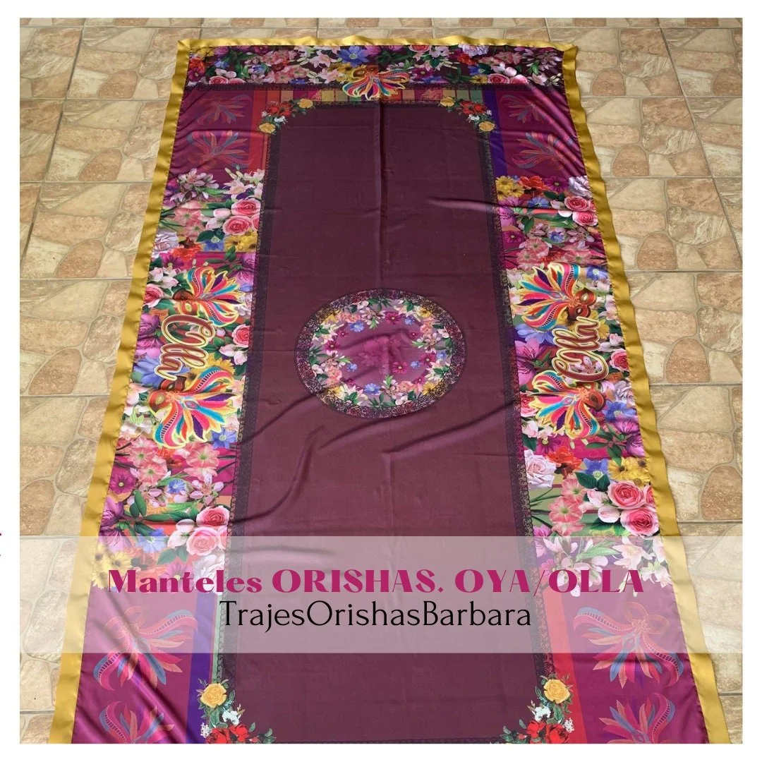 OYA. Mantel para OLLA/OYA. Tamaño 125" de largo por 58 de ancho, para una mesa de 8 pies en satín estampado completo por sublimación.