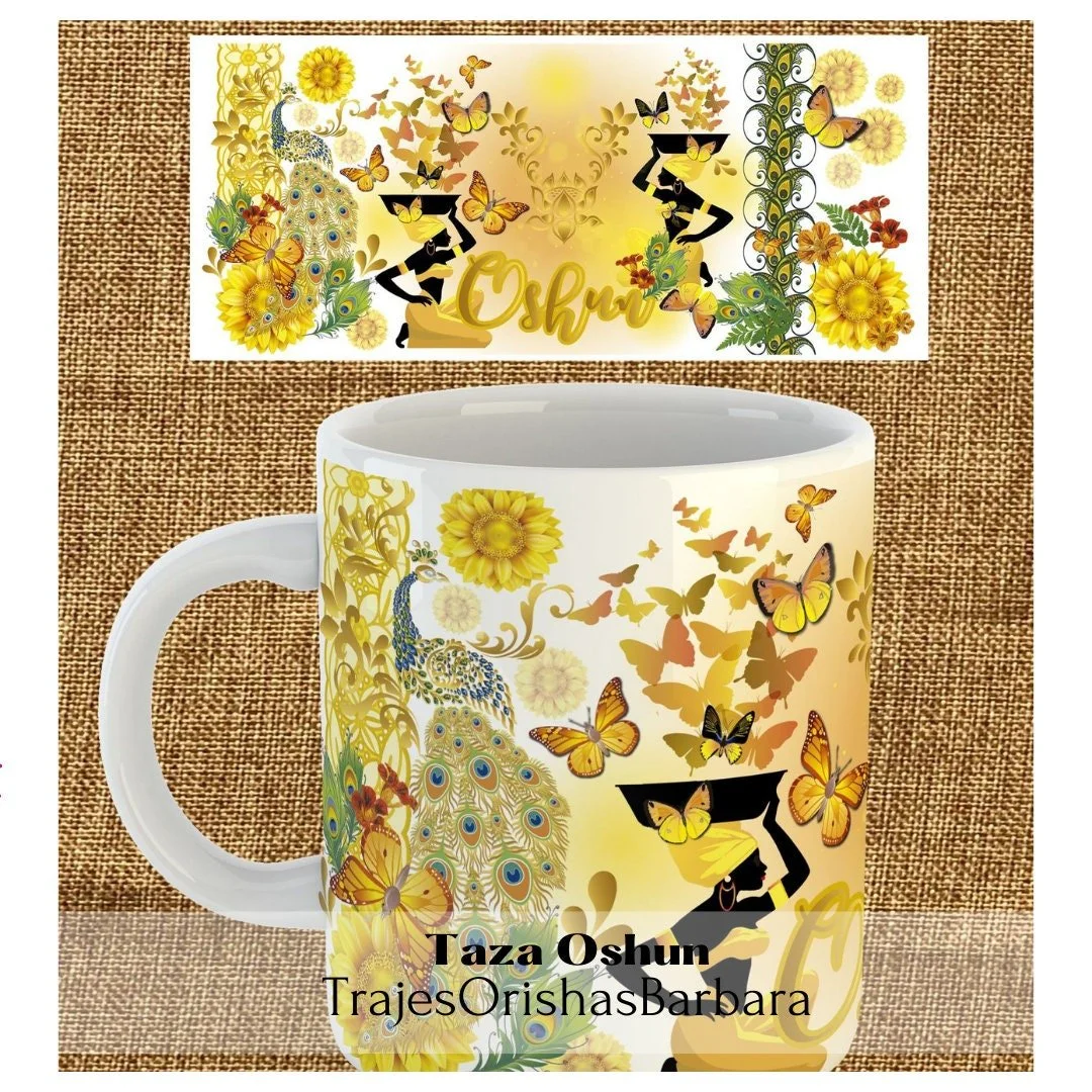 Oshun/Taza Oshun/ Mug 11 Oz/Special Gift/Ceramic /Microwave and Dishwasher Safe /Lead Free/ Handmade/ MadeinUSA.