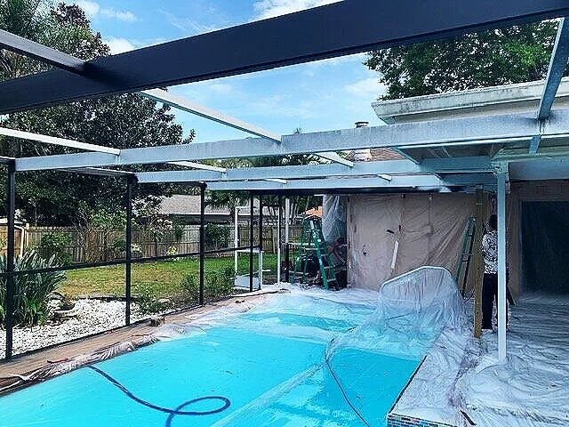 Tampa Bay Pool Cage Enclosure Painting Restoration